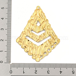 イオンプレーティング（IP）304ステンレススチールビッグペンダント  凧の形チャーム  18KGP本金メッキ  51x36x1.5mm  穴：1.6mm&nbsp;STAS-A099-27G
