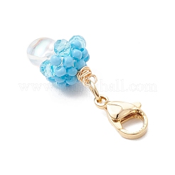 Подвесные украшения из стекла и семян в виде медузы-слезинки&nbsp;HJEW-MZ00237-01