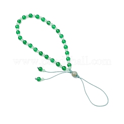 Sangles de téléphone portable en jade malaisien naturel et teinté&nbsp;HJEW-JM03418-03