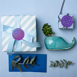 Латунная восковая печать штамп с ручкой AJEW-WH0184-0757