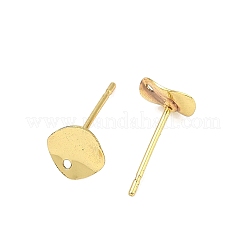 真鍮製スタッドピアスパーツ  長持ちメッキ  ラックめっき  ゴールドカラー  カン付き  菱形  7.5x7.5mm  穴：0.8mm  ピン：0.8x12mm&nbsp;KK-G557-07A-G