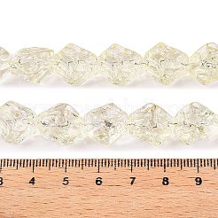 電気メッキガラスビーズセット  ナゲット  淡黄色  13.5~14x13~13.5x10mm  穴：1mm  約45個/連  24.21インチ（61.5cm）&nbsp;EGLA-N012-08F
