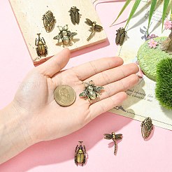 10 stücke 5 arten insekten legierung anstecknadeln für rucksack kleidung&nbsp;JEWB-CJ0003-40
