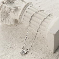 S925 стерлингового серебра микропаве прозрачные кубические цирконии круглые подвески ожерелья для женщин SA9536-3