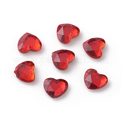 ガラスラインストーンカボション  フラットバック＆バックメッキ  多面カット  ハート  ミックスカラー  4.5x5x1.5mm&nbsp;RGLA-F066-H01-228