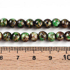 Perles de verre de peinture de cuisson&nbsp;X1-DGLA-N003-6mm-B07