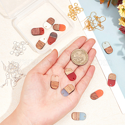 Наборы для самостоятельного изготовления деревянных сережек-подвесок из ореха DIY-OC0006-79