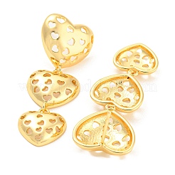 Серьги-гвоздики с полым сердцем EJEW-A028-10G