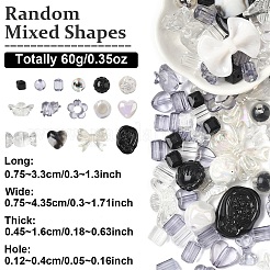 60 г непрозрачных и прозрачных акриловых бусин&nbsp;MACR-YW0003-82E