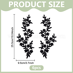 6 toppa ricamata con fiori da stirare/cucire&nbsp;PATC-MA0001-27C