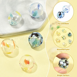 7шт 7 цвета прозрачные стеклянные бусины&nbsp;GLAA-YW0005-59