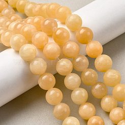 Jaune brins de perles de jade naturels&nbsp;X-G-K121-01-14mm