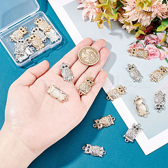 20 шт. 2-цветные подвески-коннекторы из цинкового сплава со стразами&nbsp;FIND-AR0002-72