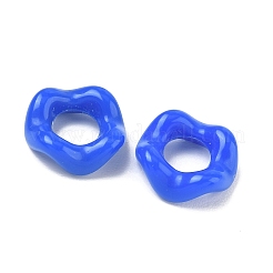 不透明なアクリルビーズ  大穴ビーズ  ウェーブリング  ブルー  15x5mm  穴：7mm  約1000個/500g&nbsp;AC-CBA5019-10C