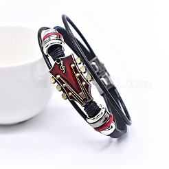 1 Armband aus Legierung und Lederkordel für Damen und Herren&nbsp;BJEW-CL0001-56