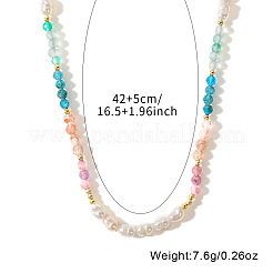 Ожерелья-воротники из граненых круглых натуральных смешанных камней в стиле бохо UC9178