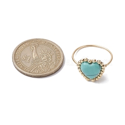 Кольцо в форме сердца из смешанных натуральных и синтетических драгоценных камней RJEW-JR00611