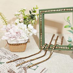 2.5ヤードのホットフィックス304ステンレス鋼フラットラウンドスタッドネイルヘッドトリム  くぎの頭のリボンにアイロンをかける  pu レザーベース  アンティーク黄金  8x2.5mm&nbsp;DIY-CA0004-63