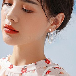 Серьги-гвоздики большого круга с жемчугом и жемчугом JE988A