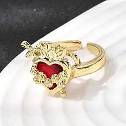 Стеклянные манжеты с открытыми кольцами&nbsp;RJEW-P178-01A-G