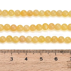 天然の黄色の方解石ビーズ連売り  スムーズなラウンド  グレードA  きいろ  4.5mm  穴：1.2mm  約85~86個/連  14.96''（38センチメートル）&nbsp;GG-CBAA3AB-02-4mm
