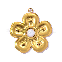 Pendentifs en acier inoxydable 304 et ABS avec imitation perle&nbsp;STAS-OY017-03G