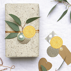 Самоклеящиеся наклейки с тиснением золотой фольгой DIY-WH0211-326