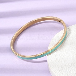 Bracciali rigidi da donna in acciaio inossidabile 304 smaltato con cerniera.&nbsp;SA-CBAC920-15G-01B