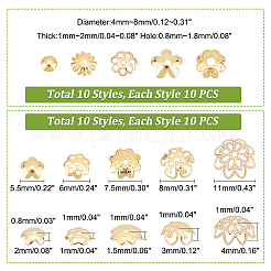 100 шт. 10 стиля колпачков из нержавеющей стали 304&nbsp;STAS-UN0042-73