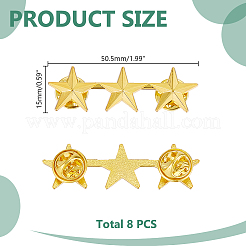 8 шт. броши в форме звезды из цинкового сплава JEWB-HY0001-40