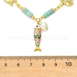Collane con pendente in acciaio inossidabile 304 smaltato&nbsp;NJEW-JN06621