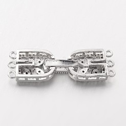 Латунные микро проложить кубического циркония раз за застежками ZIRC-I014-68P-FF