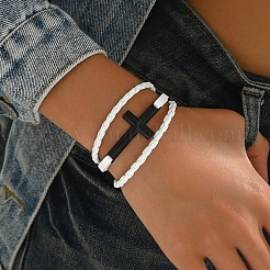 Braccialetti intrecciati in pelle PU in stile punk&nbsp;AE0334-1