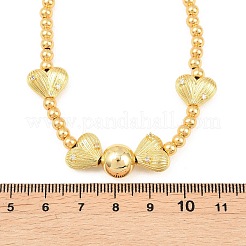 Женское ожерелье-нагрудник из латуни с микропаве из прозрачных кубических цирконий в форме сердца&nbsp;NJEW-F364-08G