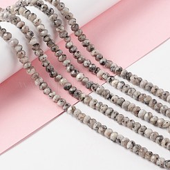 Окрашенные нити бусины из натуральной кунжутной яшмы/киви яшмы rondelle&nbsp;G-E316-A