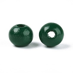 Perles rondes en bois de schima naturel peintes au pistolet&nbsp;WOOD-A018-8mm-15