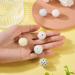 6 Stück 6 Farben handgemachter Polymer Clay Strass mit Gänseblümchenblüte aus Harz&nbsp;CLAY-TA0001-97