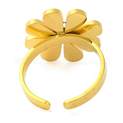 女性用304ステンレススチールエナメルスタッドリング  花  ライラック  調整可能  花：18x18mm&nbsp;RJEW-U023-01G-02