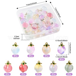 24шт 9 цвета стеклянные подвески GLAA-FS0002-43