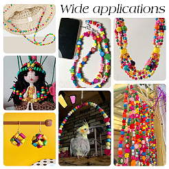 380шт 11 стиля бусины из натурального дерева WOOD-PH0003-35