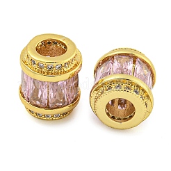 Estante chapado latón micro pavé circonio cúbico cuentas europeas&nbsp;LS-KK-F089-31G-02