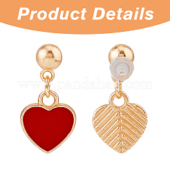 4 пара двухцветных эмалевых сережек-гвоздиков EJEW-FI0003-05