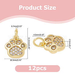 12шт латунные микропаве прозрачные кубические циркониевые подвески&nbsp;ZIRC-HS0001-15