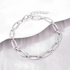 Schmucksets aus ovalem Gliederarmband und Halskette aus Edelstahl 304&nbsp;SJEW-L199-03P