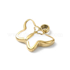 Подвески из нержавеющей стали 304 с белой эмалью&nbsp;STAS-L022-439G-02