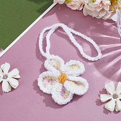1 Stück Blumenanhänger aus Polyester&nbsp;HJEW-SC0003-02B