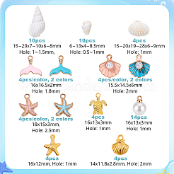 66 шт. 9 комплекта подвесок из натуральной ракушки и цинкового сплава с эмалью&nbsp;FIND-GA0007-91