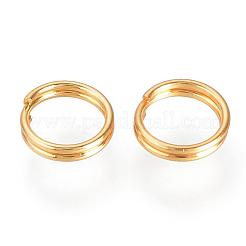304ステンレススプリットリング  ダブルループ丸カン  ゴールドカラー  8x1.4mm  内径：6.6mm  単線：0.7mm&nbsp;STAS-Q186-01-8mm-G