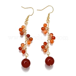 Натуральные сердолик серьги висячие серьги&nbsp;EJEW-TA00653-01