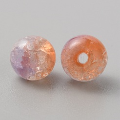 50шт прозрачные стеклянные бусины с кракле GLAA-WH0024-07A